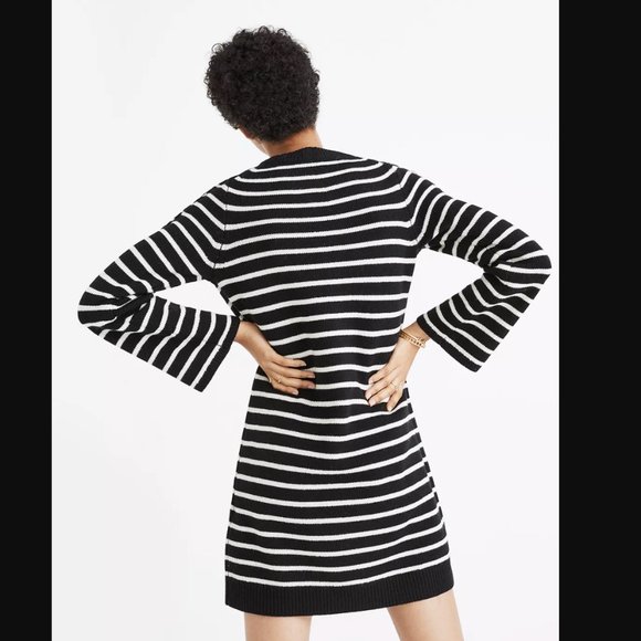 Madewell Button-Sleeve Sweater-Dress in Stripe - Picture 2 of 8